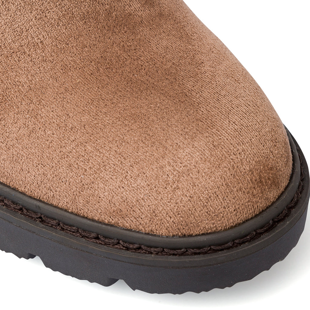 Stivaletti con tacco 7,5 cm taupe effetto scamosciato da donna Lora Ferres