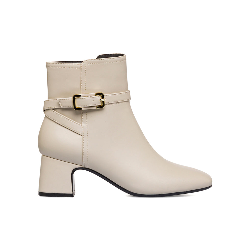 Stivaletti con tacco 5,5 cm bianco off-white da donna Swish Jeans