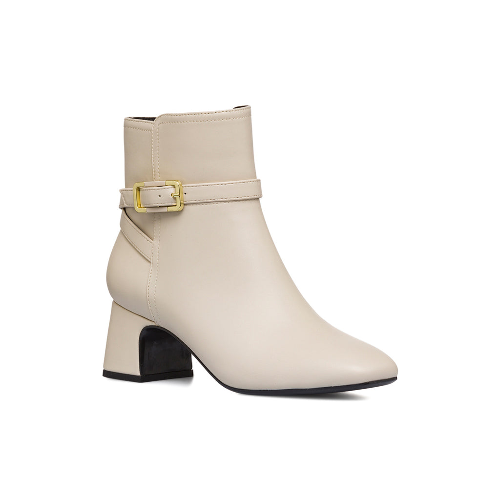 Stivaletti con tacco 5,5 cm bianco off-white da donna Swish Jeans