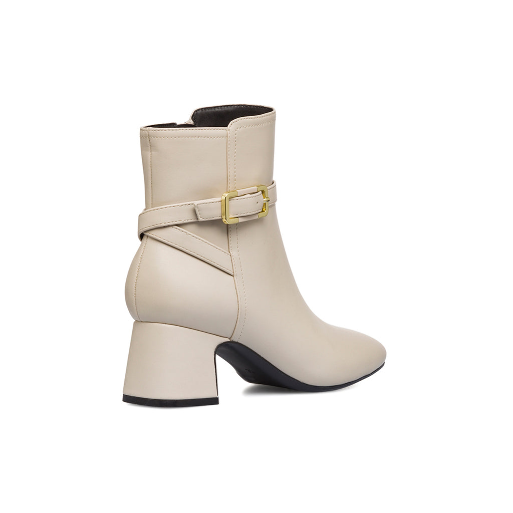 Stivaletti con tacco 5,5 cm bianco off-white da donna Swish Jeans