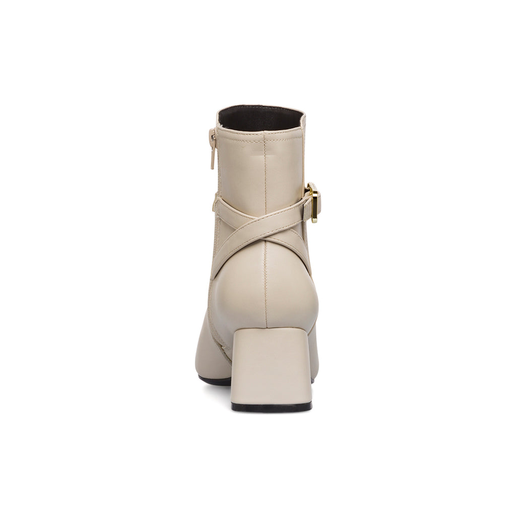 Stivaletti con tacco 5,5 cm bianco off-white da donna Swish Jeans