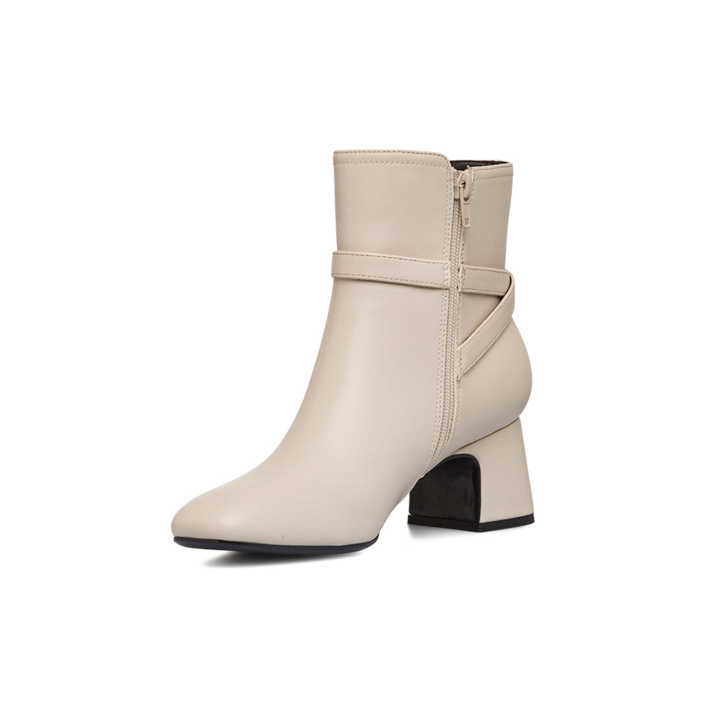 Stivaletti con tacco 5,5 cm bianco off-white da donna Swish Jeans