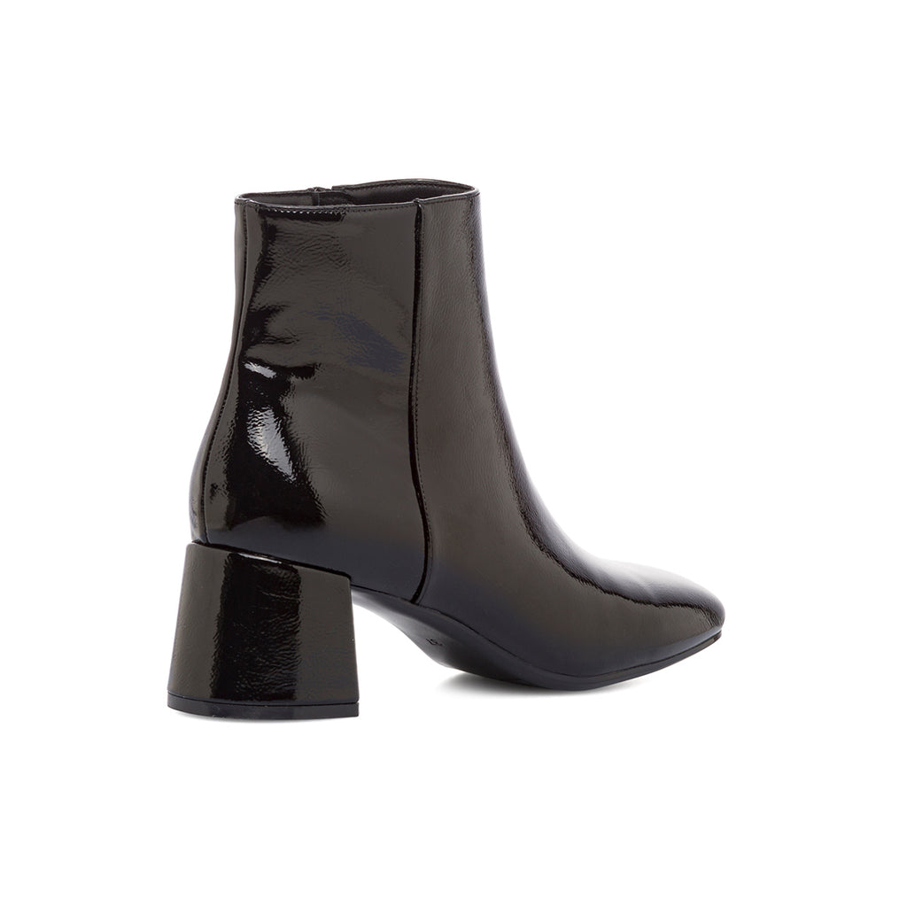 Stivaletti con tacco 6 cm neri da donna effetto vernice Lora Ferres