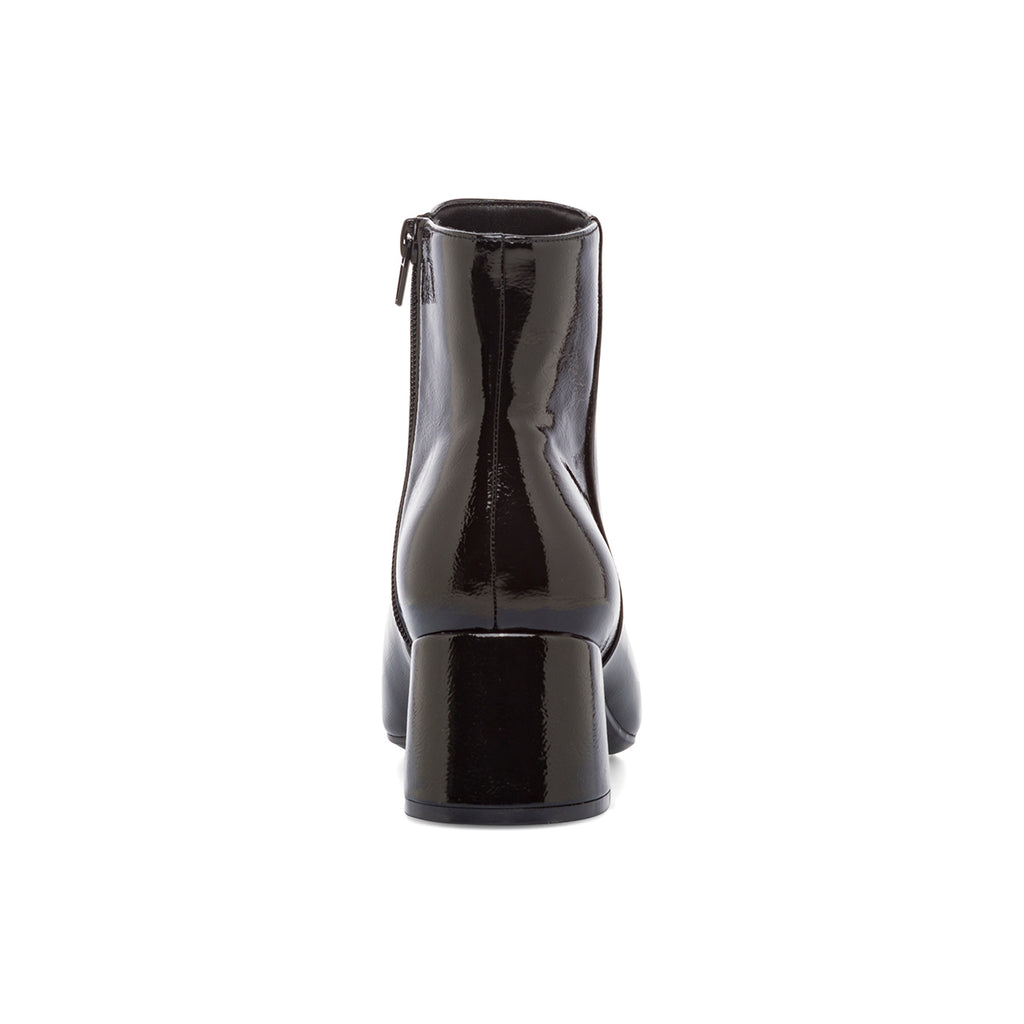 Stivaletti con tacco 6 cm neri da donna effetto vernice Lora Ferres
