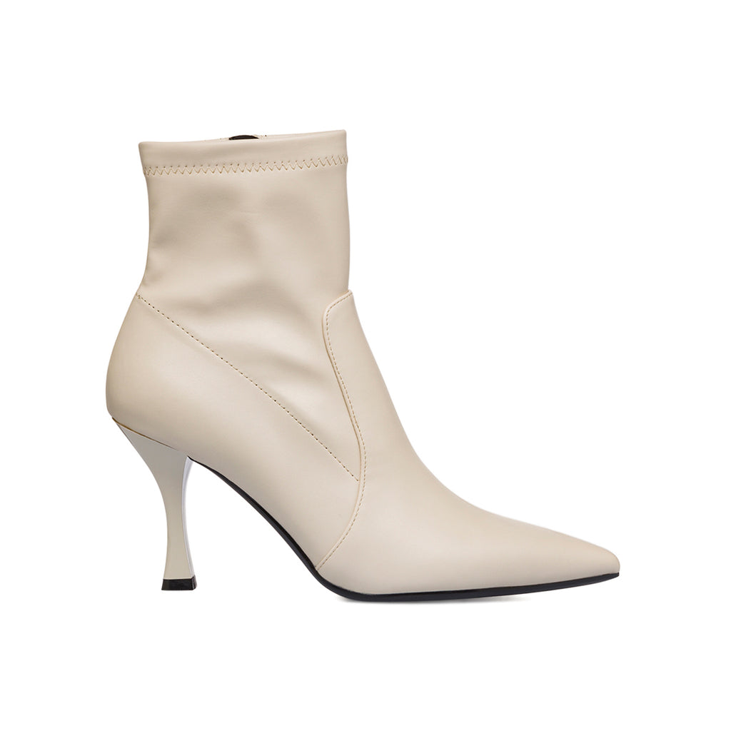 Stivaletti eleganti bianco off-white con tacco 8,5 cm da donna  Lora Ferres