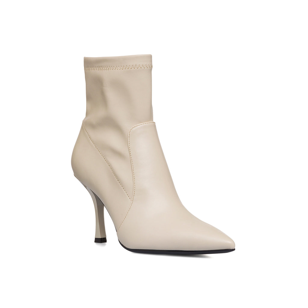 Stivaletti eleganti bianco off-white con tacco 8,5 cm da donna  Lora Ferres