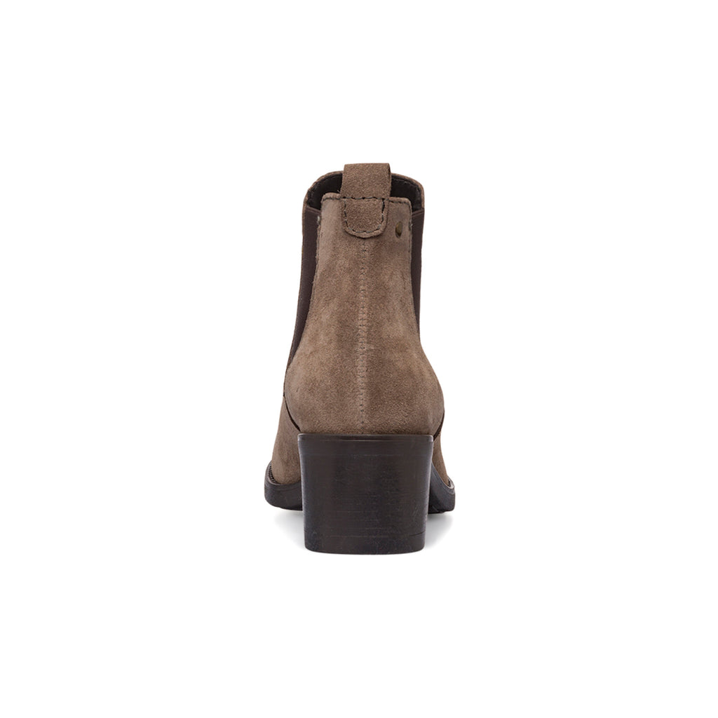 Stivaletti da donna in pelle scamosciata taupe Primopiano