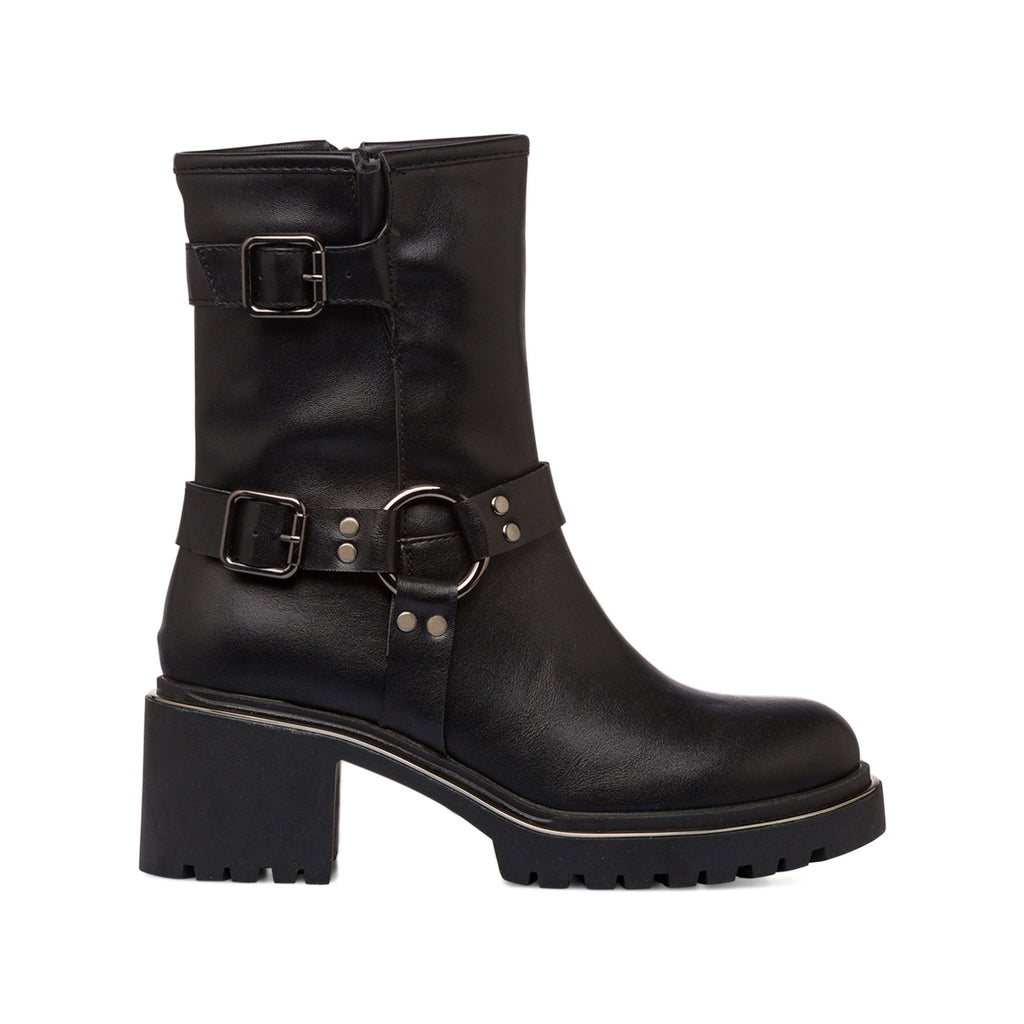 Stivaletti biker con tacco 6 cm neri da donna Lora Ferres