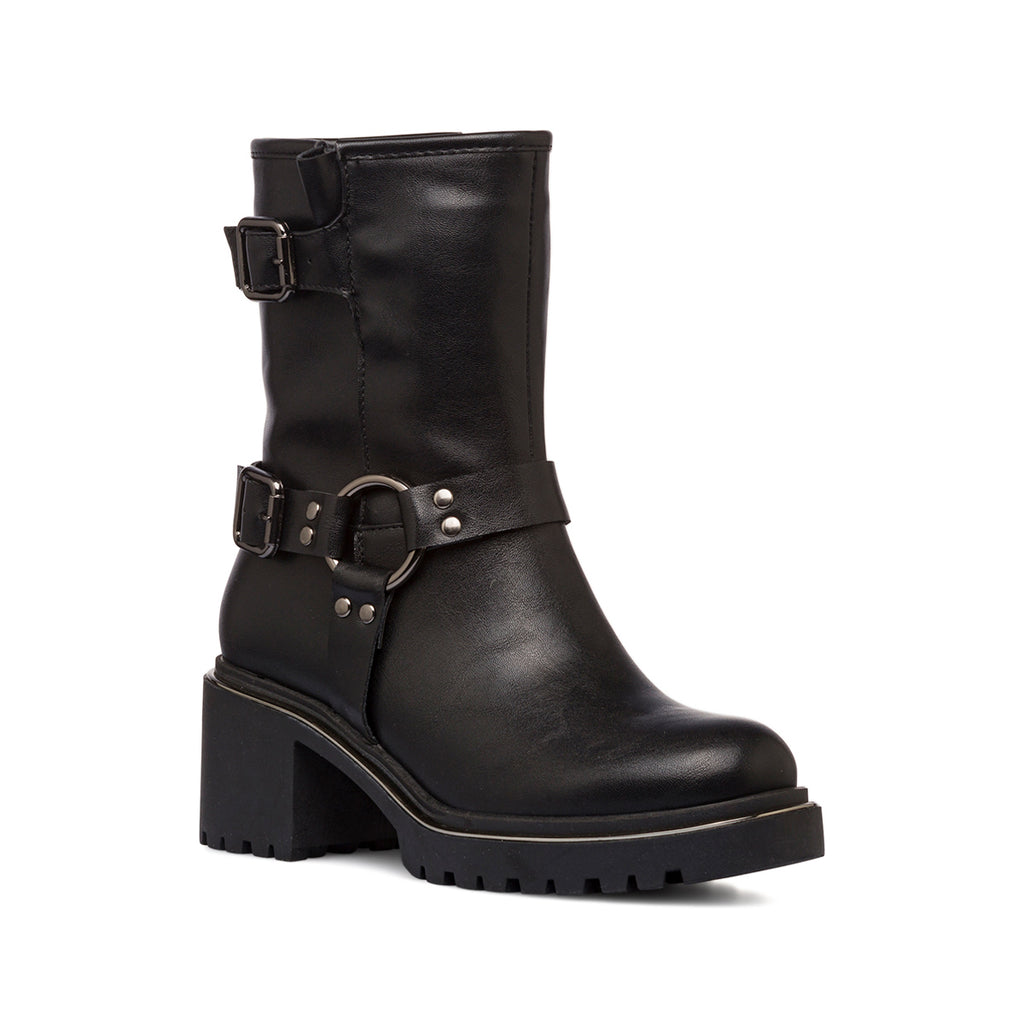 Stivaletti biker con tacco 6 cm neri da donna Lora Ferres