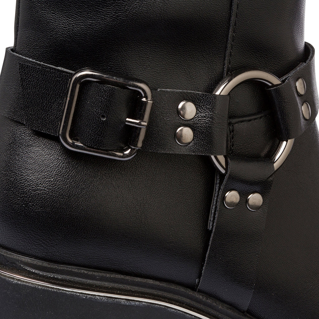 Stivaletti biker con tacco 6 cm neri da donna Lora Ferres