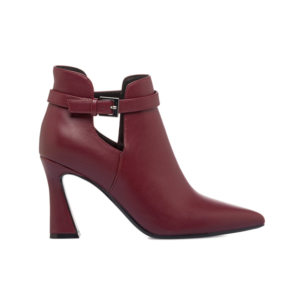 Stivaletti Bordeaux da Donna con tacco 8,5 cm e fibbia Lora Ferres