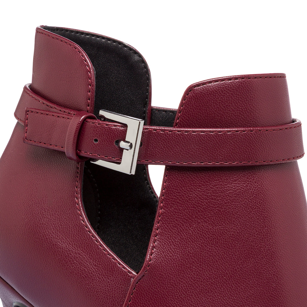 Stivaletti Bordeaux da Donna con tacco 8,5 cm e fibbia Lora Ferres