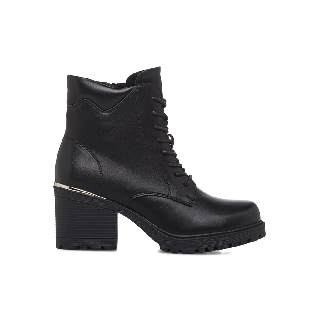 Anfibi neri da Donna con zip e tacco 7 cm Lora Ferres