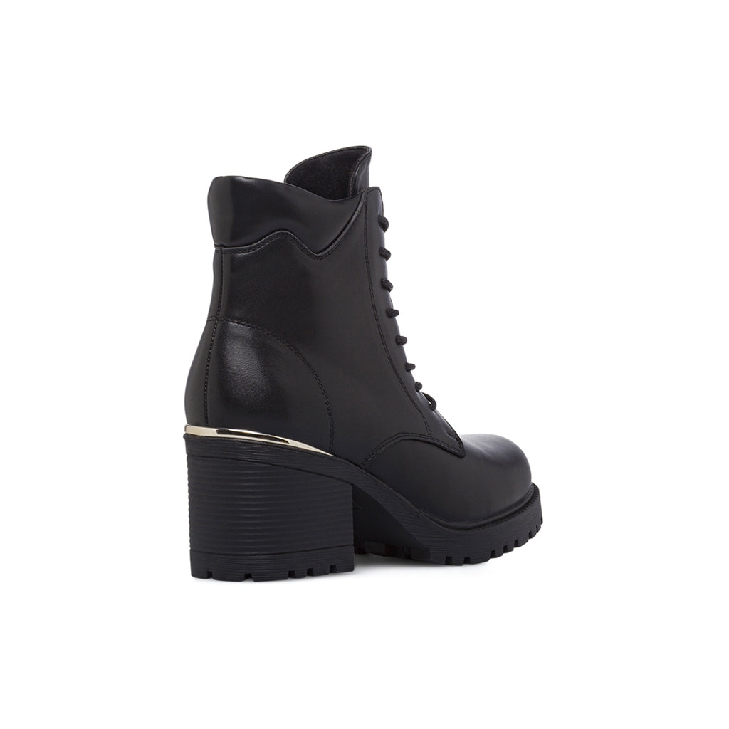 Anfibi neri da Donna con zip e tacco 7 cm Lora Ferres