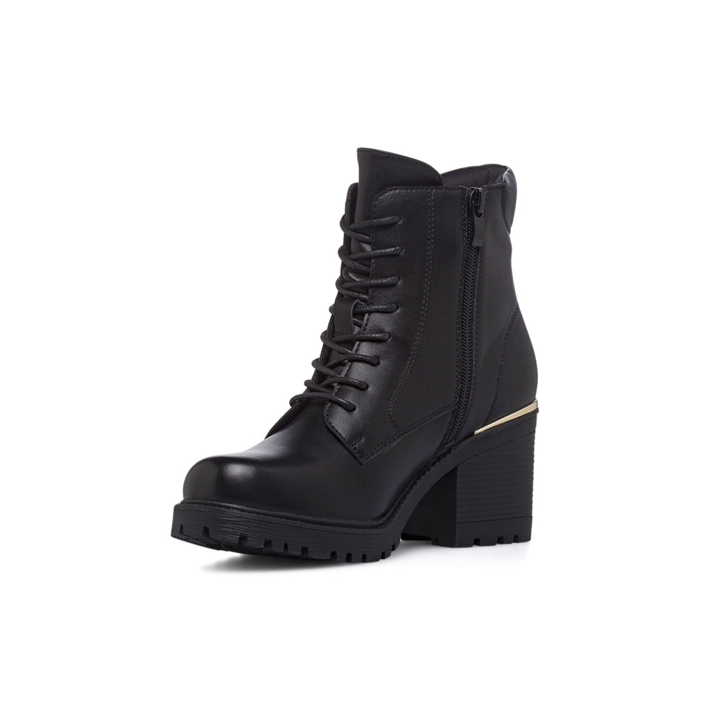 Anfibi neri da Donna con zip e tacco 7 cm Lora Ferres