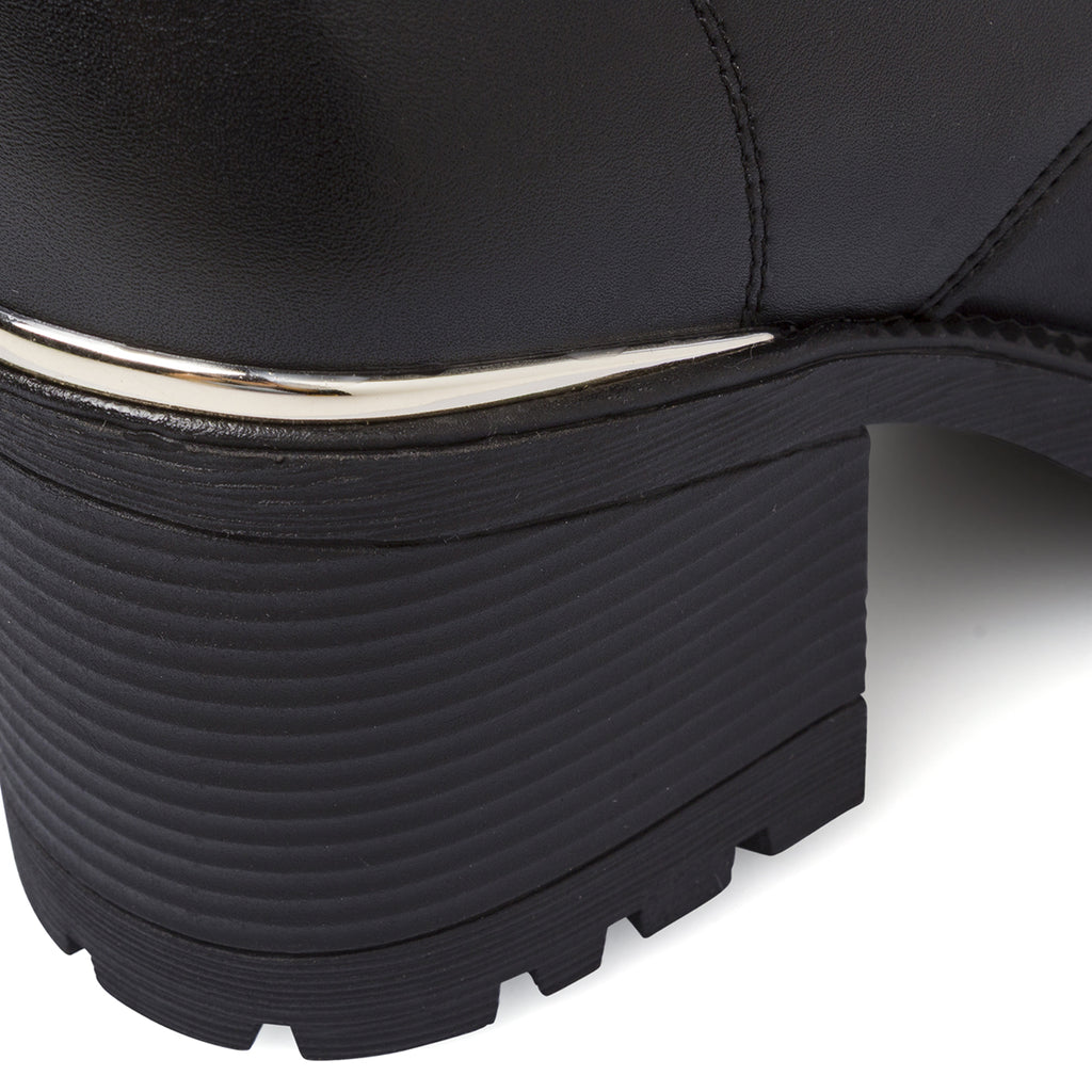 Anfibi neri da Donna con zip e tacco 7 cm Lora Ferres