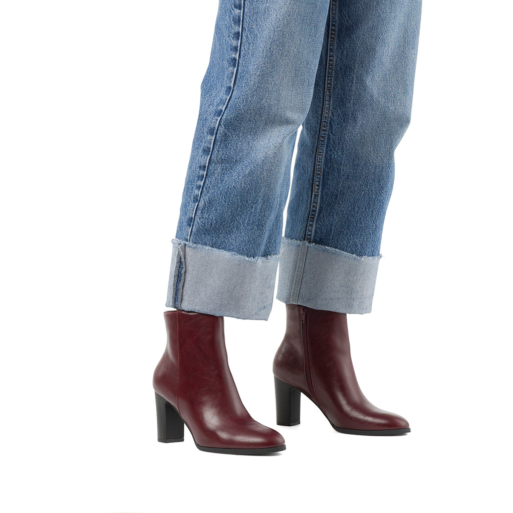 Stivaletti comodi e flessibili bordeaux da Donna con tacco P Smart