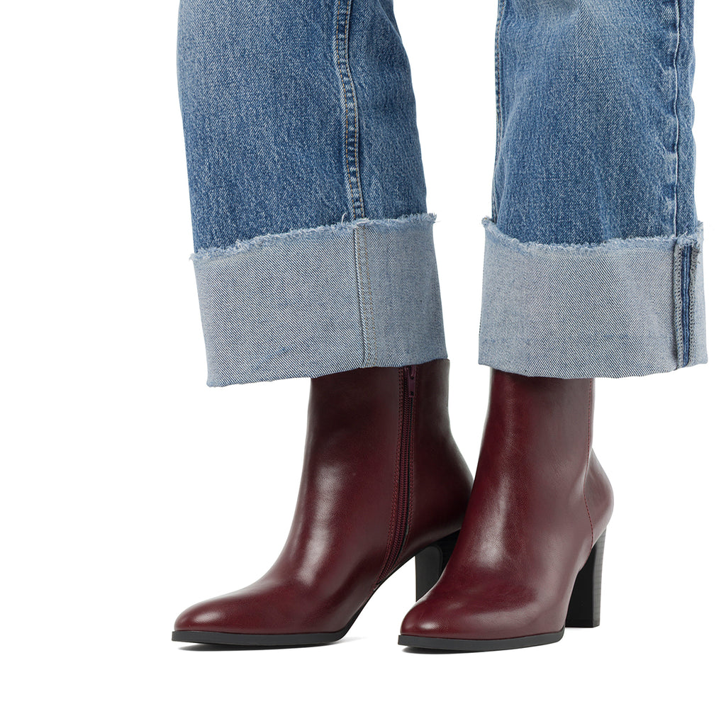 Stivaletti comodi e flessibili bordeaux da Donna con tacco P Smart