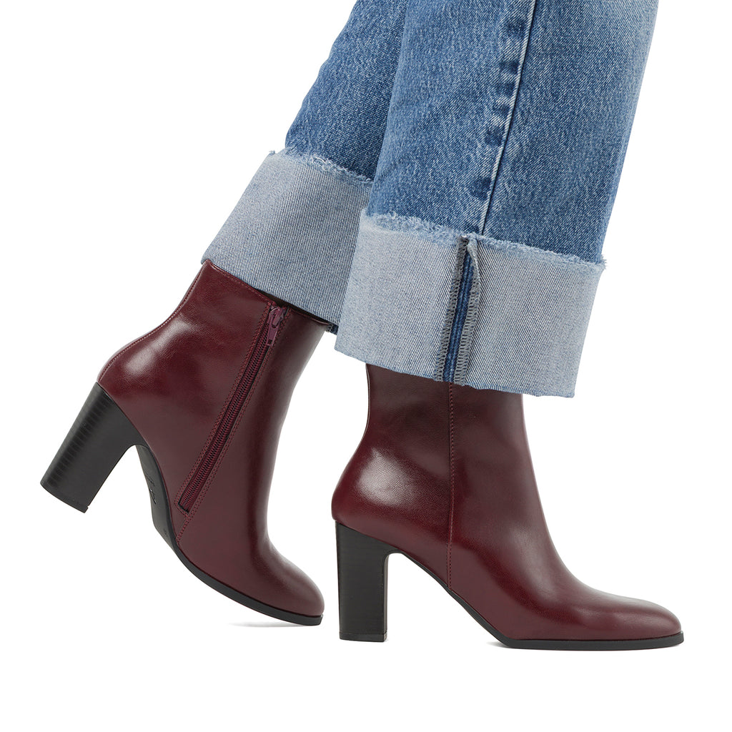 Stivaletti comodi e flessibili bordeaux da Donna con tacco P Smart