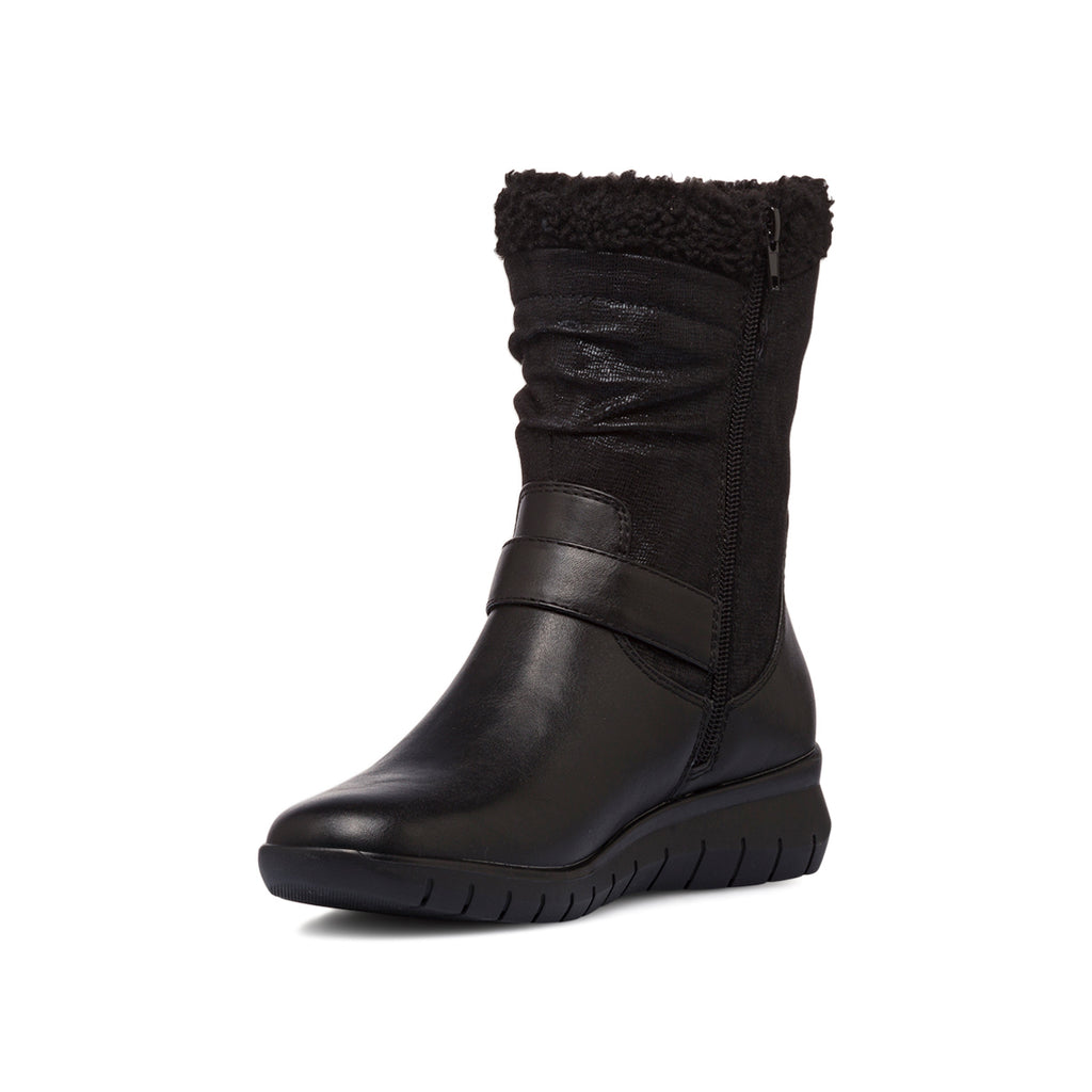 Stivaletti comfort neri da donna con fibbia P Soft