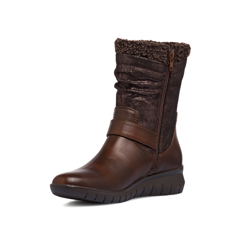 Stivaletti comfort marroni da donna con fibbia P Soft