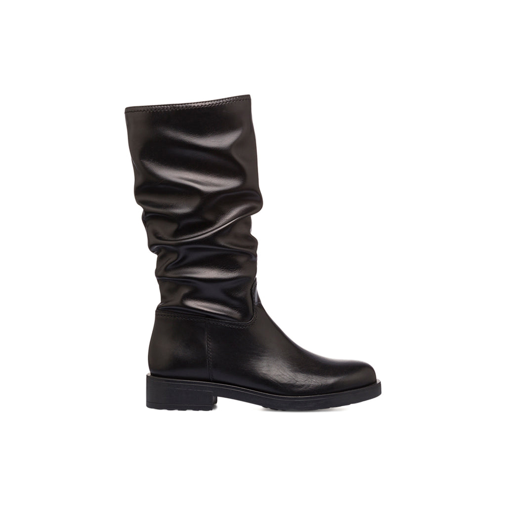 Stivali neri da Donna in pelle con gambale alto Primopiano