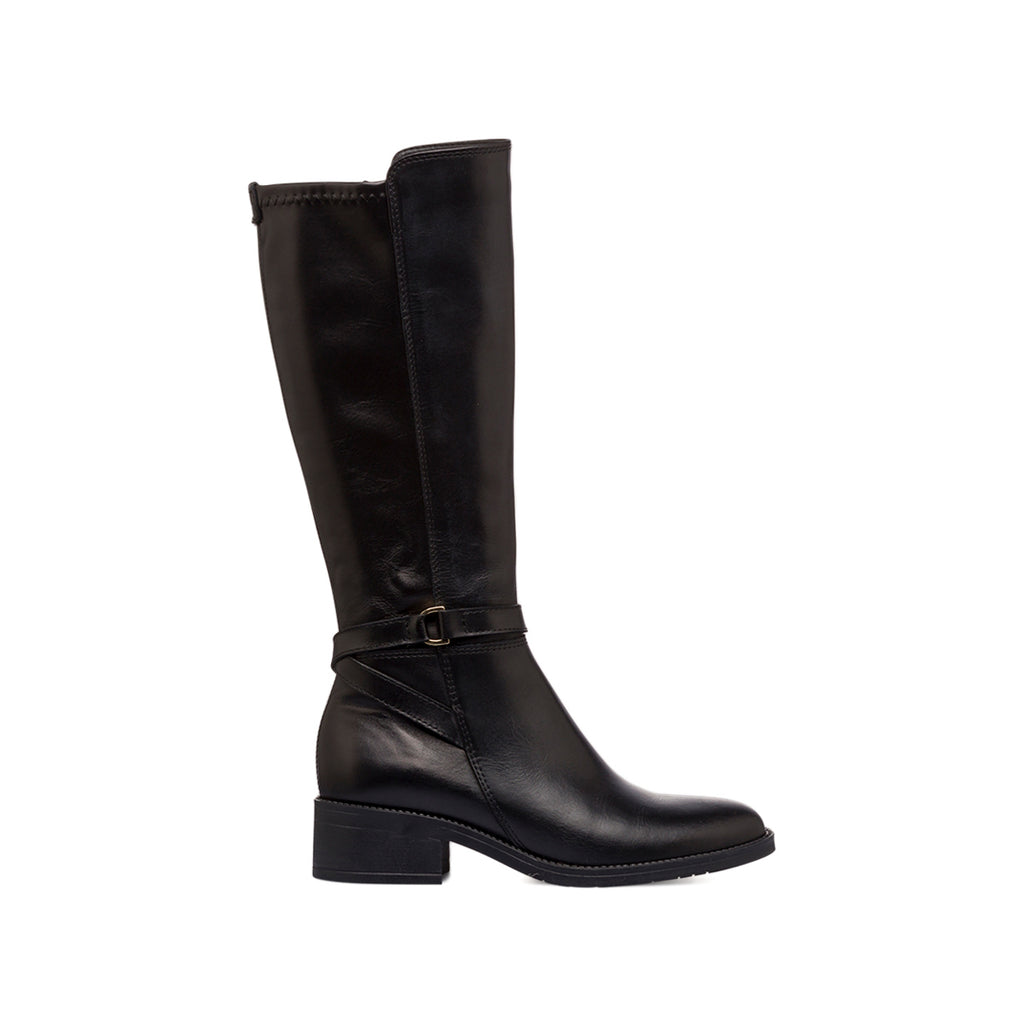 Stivali alti neri da donna in pelle P Essentials