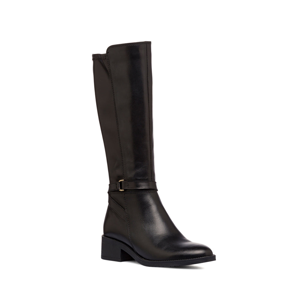 Stivali alti neri da donna in pelle P Essentials
