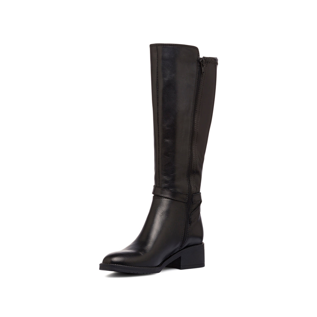 Stivali alti neri da donna in pelle P Essentials