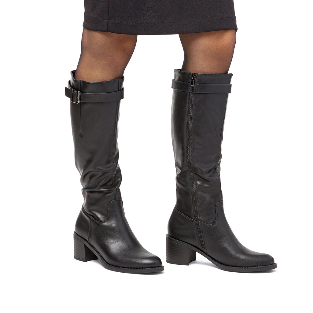 Stivali alti da donna neri con fibbia Lora Ferres