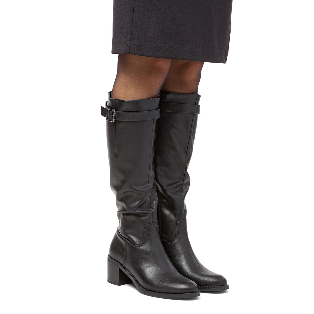 Stivali alti da donna neri con fibbia Lora Ferres