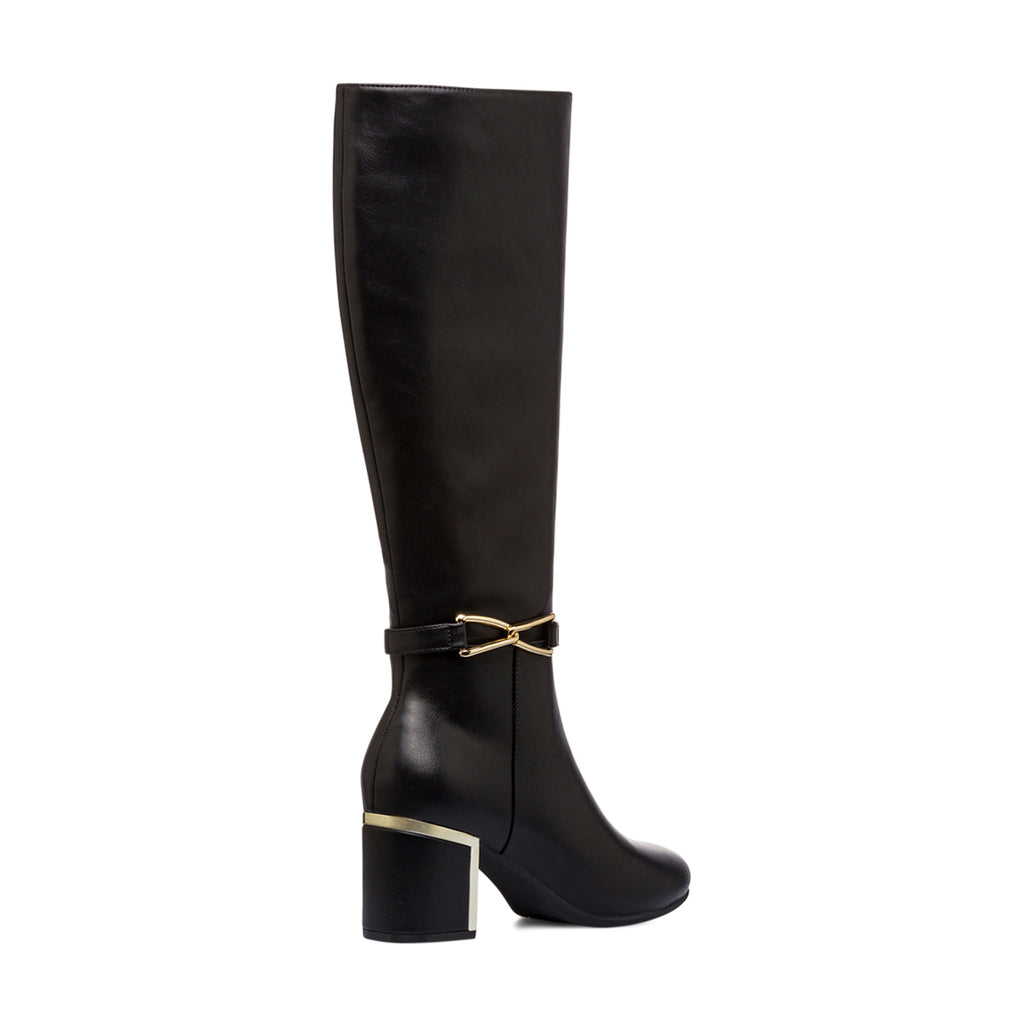 Stivali eleganti da donna neri con tacco 6,5 cm e dettaglio laminato Lora Ferres
