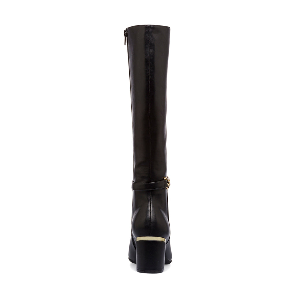 Stivali eleganti da donna neri con tacco 6,5 cm e dettaglio laminato Lora Ferres