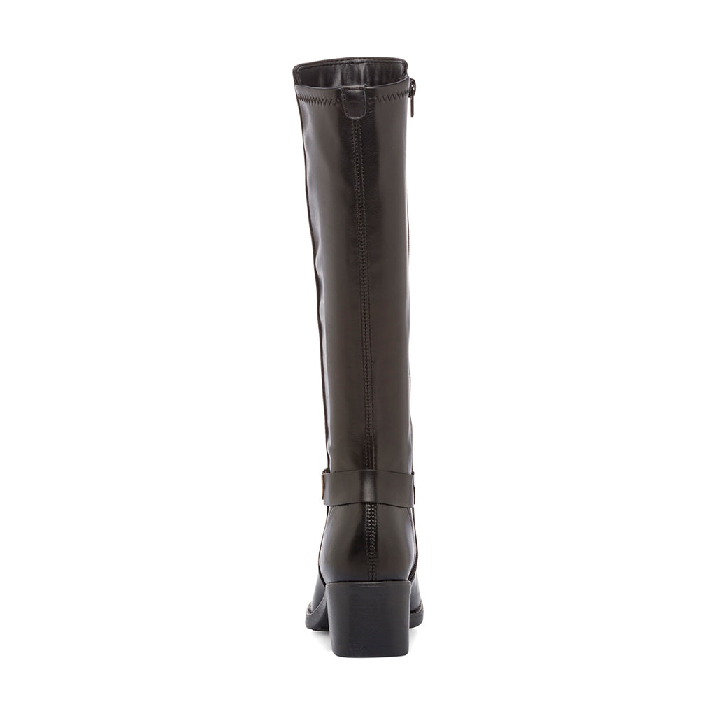 Stivali alti neri da donna con taco 5,5 cm in pelle P Essentials