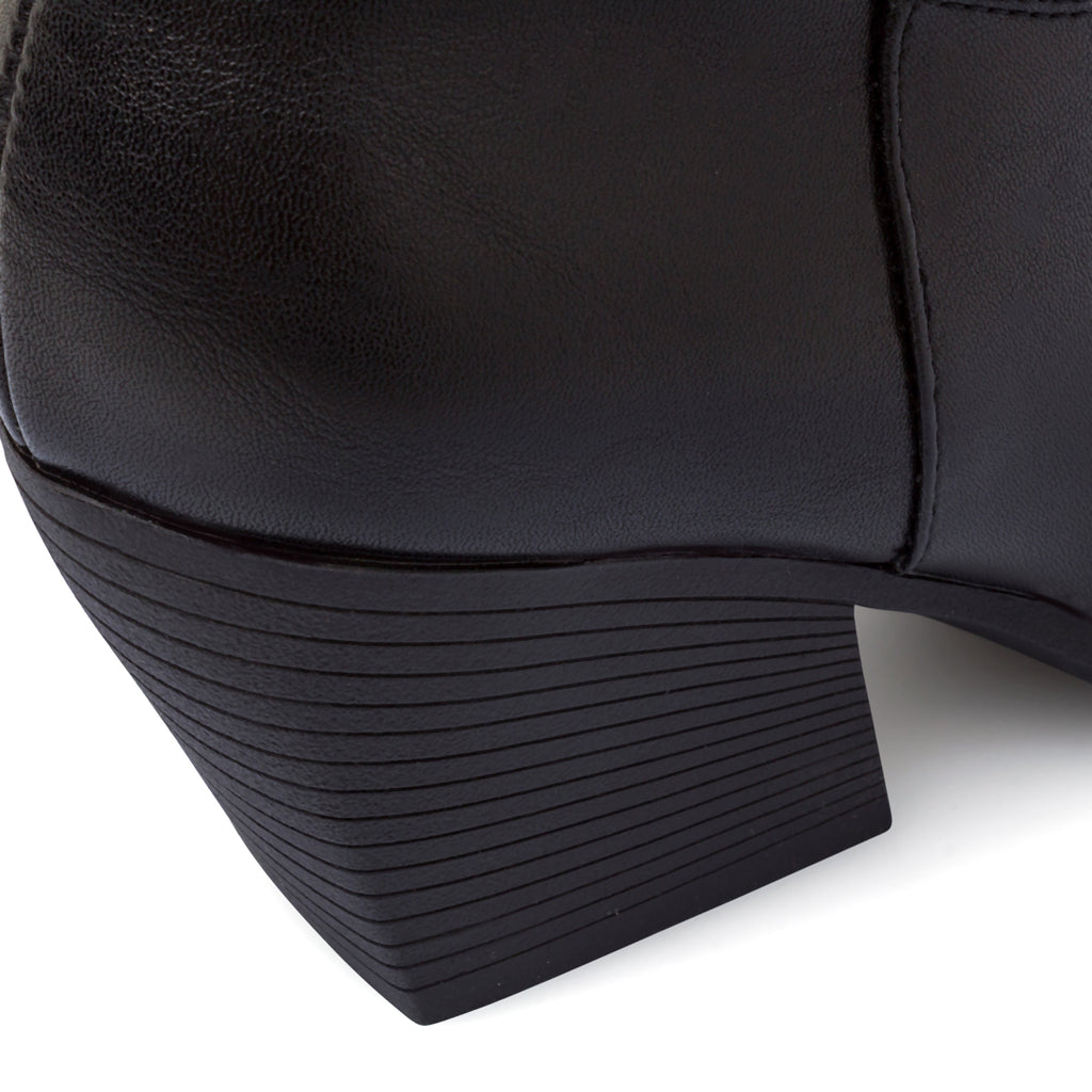 Stivali da donna neri Texani con ricami Western e tacco a blocco Lora Ferres