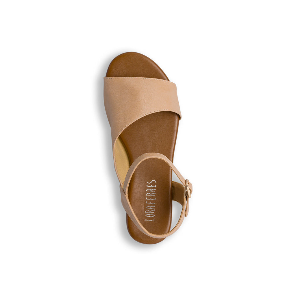 Sandali da donna beige con fibbia Lora Ferres