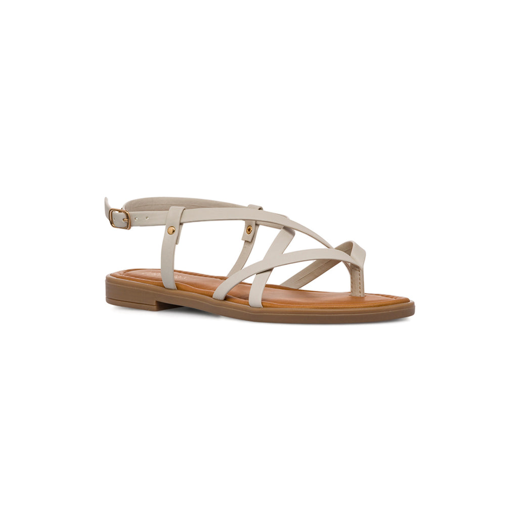 Sandali flat bianchi da Donna con cinturino alla caviglia Lora Ferres