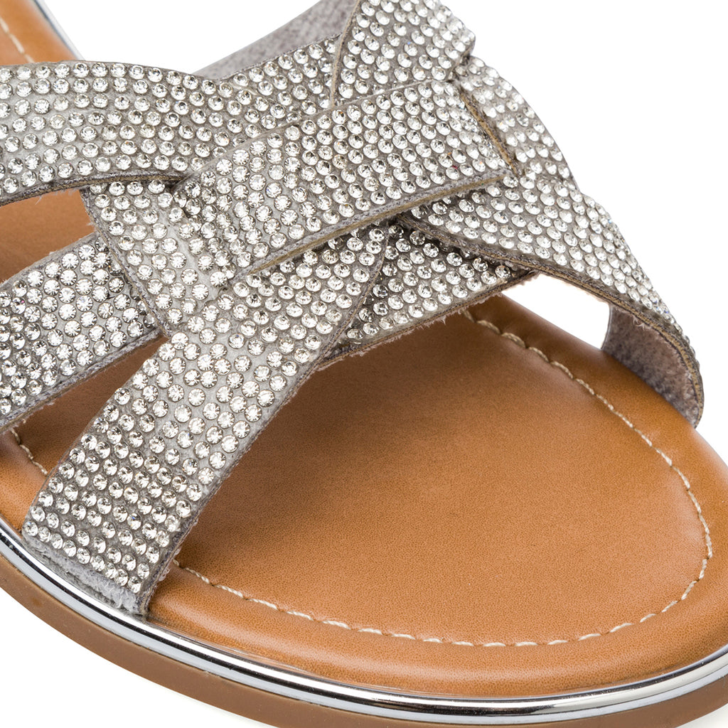 Ciabattine Argento da Donna con Strass Lora Ferres