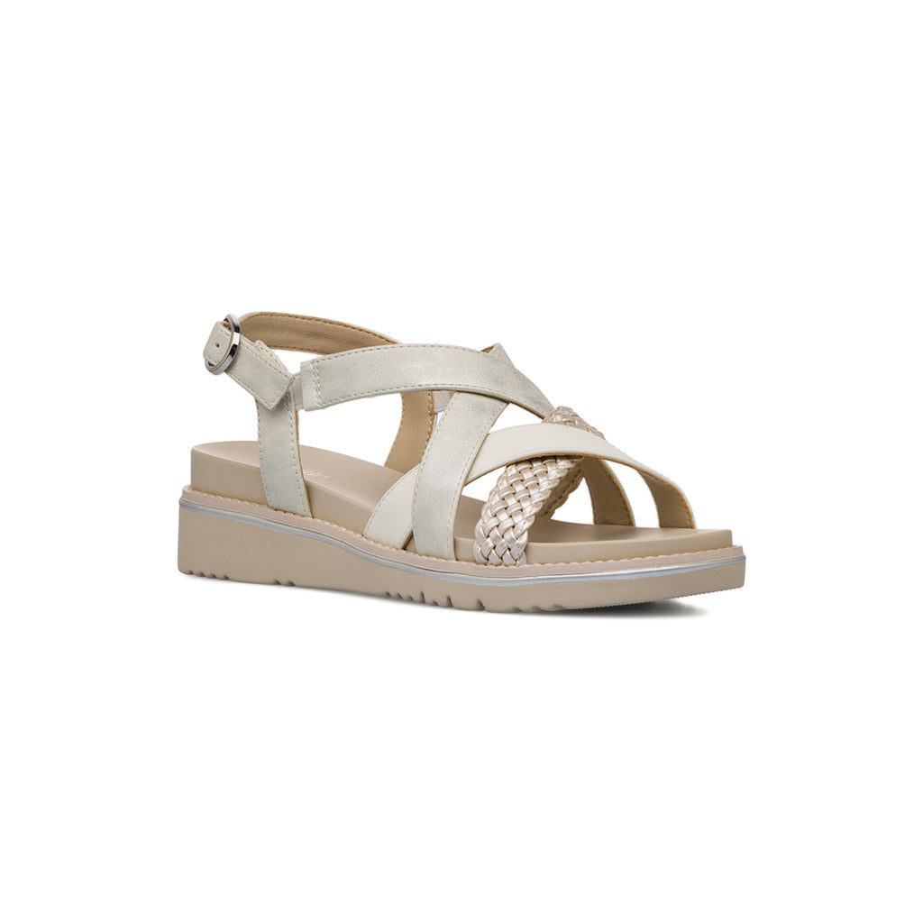 Sandali con zeppa beige da Donna con motivo intreccio Lora Ferres