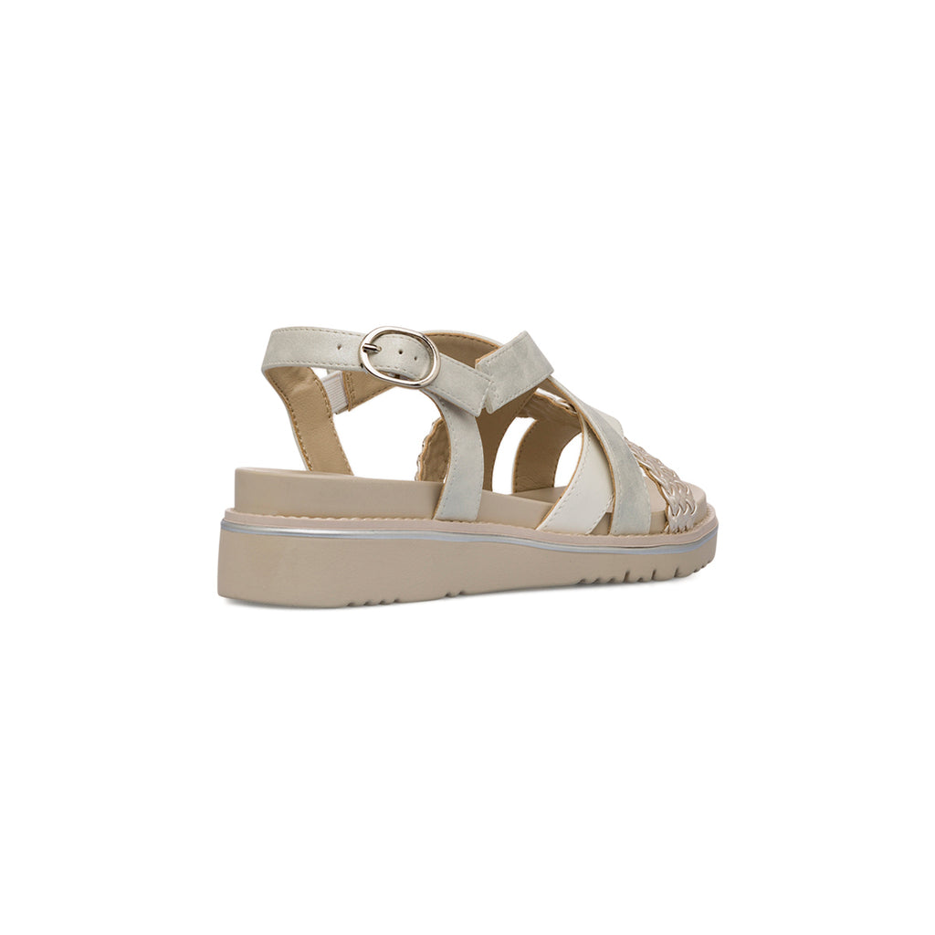 Sandali con zeppa beige da Donna con motivo intreccio Lora Ferres