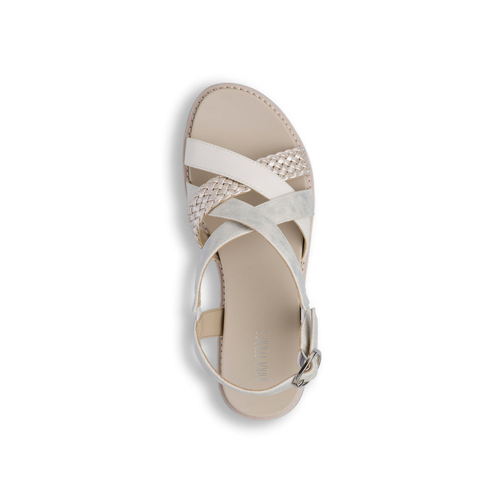 Sandali con zeppa beige da Donna con motivo intreccio Lora Ferres