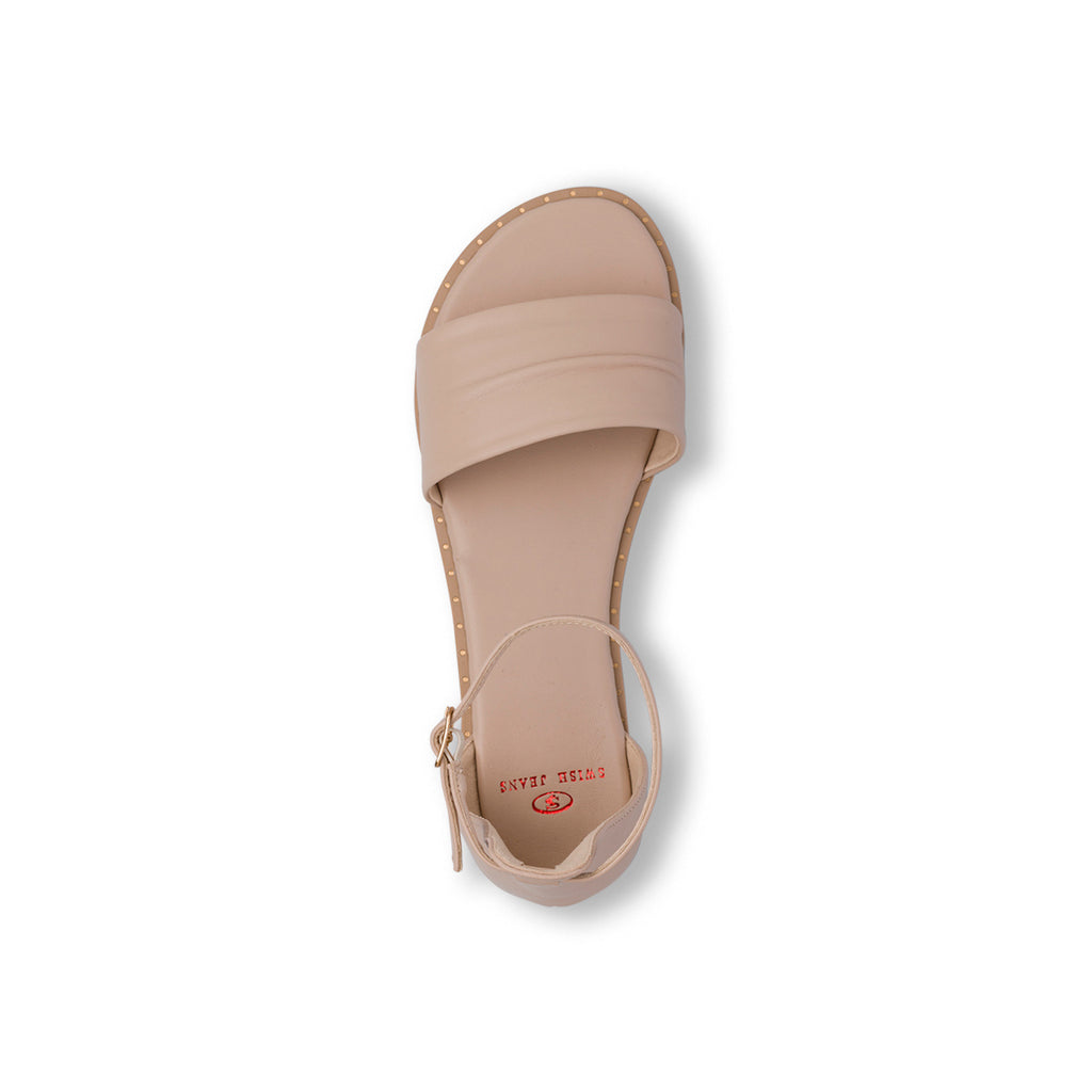 Sandali flat Nude da Donna con cinturino alla caviglia Swish Jeans