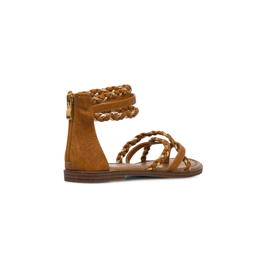 Sandali Flat Beige da Donna con dettaglio Intreccio e zip sul retro Lora Ferres