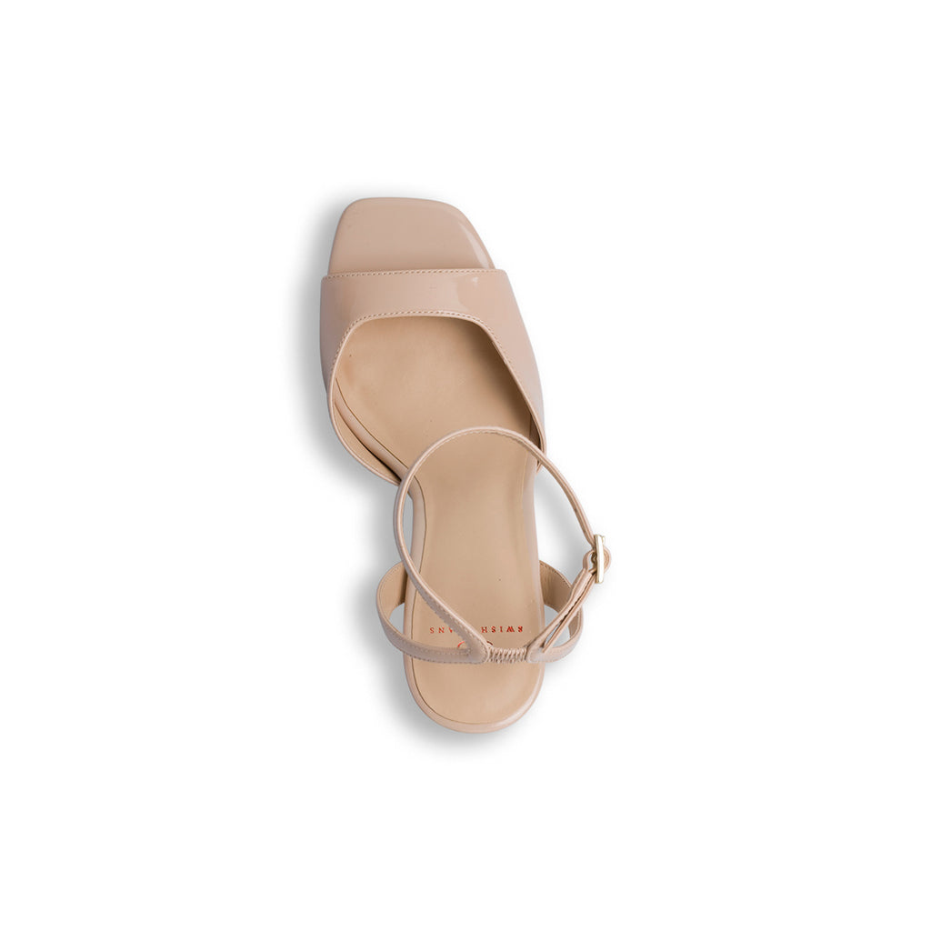 Sandali da donna con tacco nude effetto lucido Swish Jeans