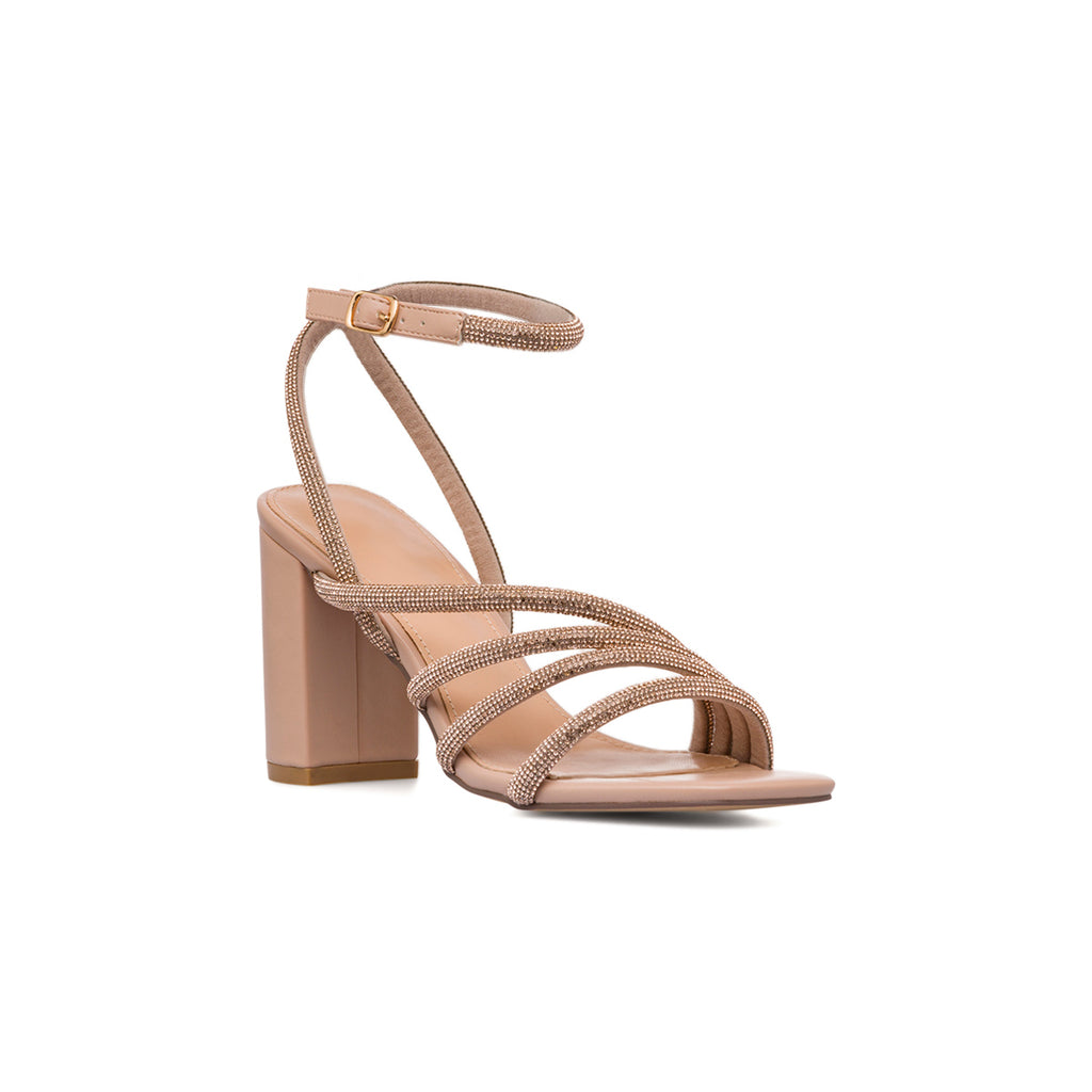 Sandali nude da Donna con tacco blocco 8,5 cm e dettagli strass Lora Ferres