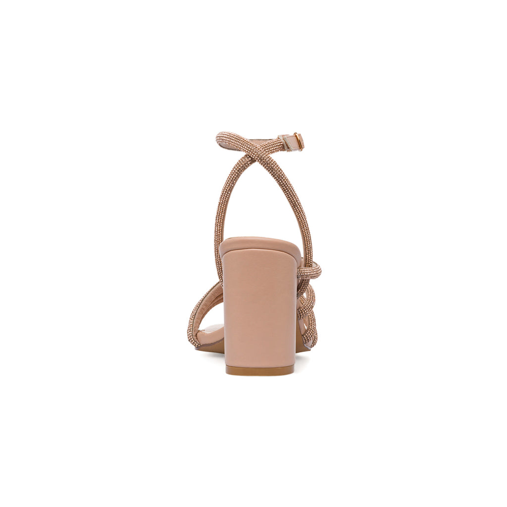 Sandali nude da Donna con tacco blocco 8,5 cm e dettagli strass Lora Ferres