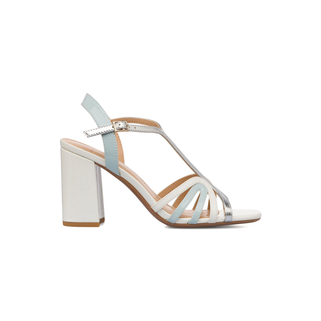 Sandali bianchi da Donna con tacco a colonna 8,5 cm Swish Jeans