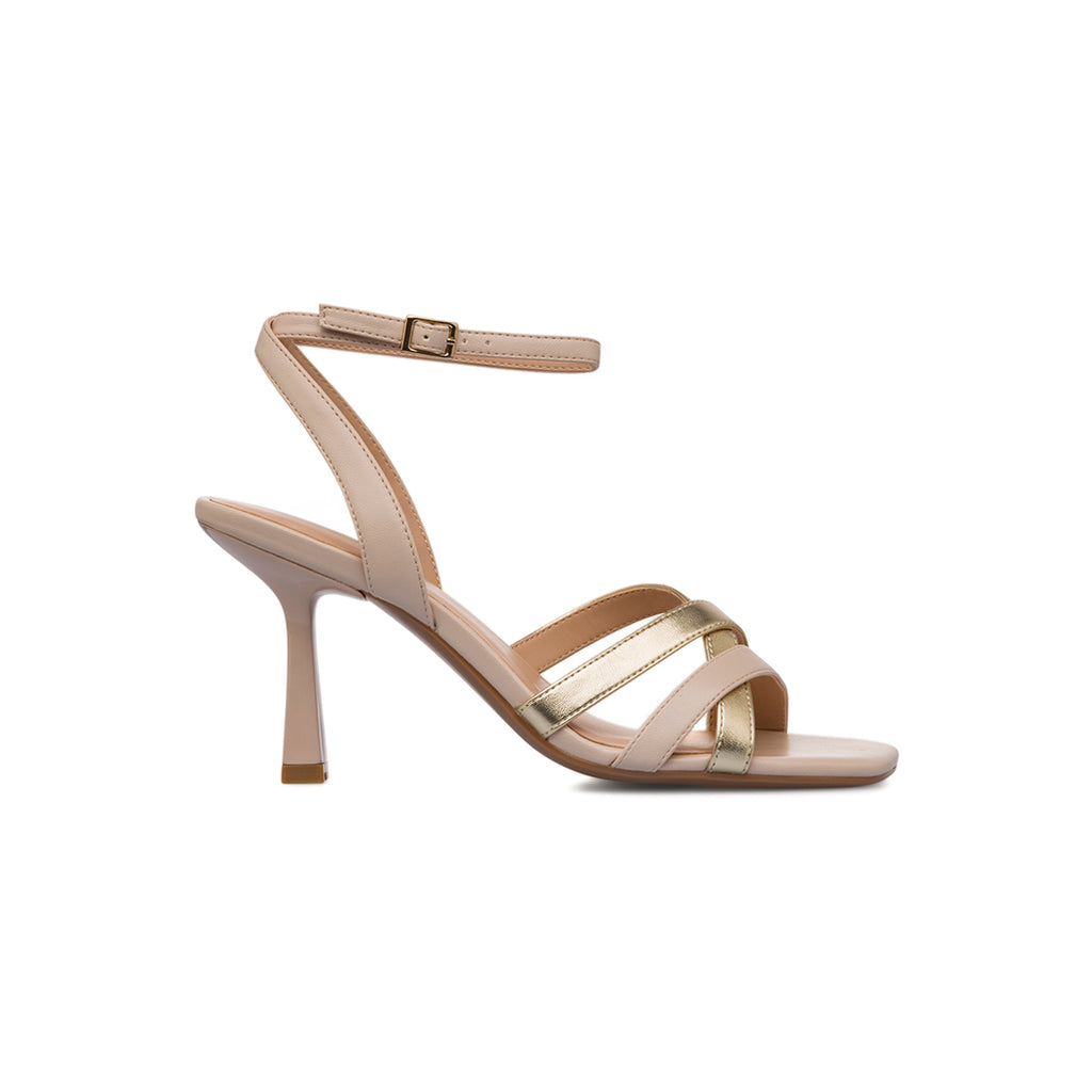 Sandali beige da Donna con motivo incrociato e tacco a stiletto 8,5 cm Swish Jeans