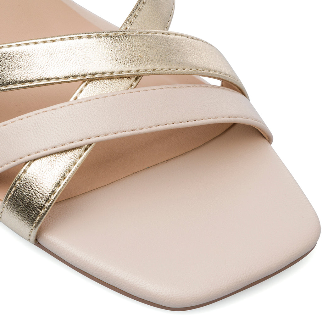 Sandali beige da Donna con motivo incrociato e tacco a stiletto 8,5 cm Swish Jeans