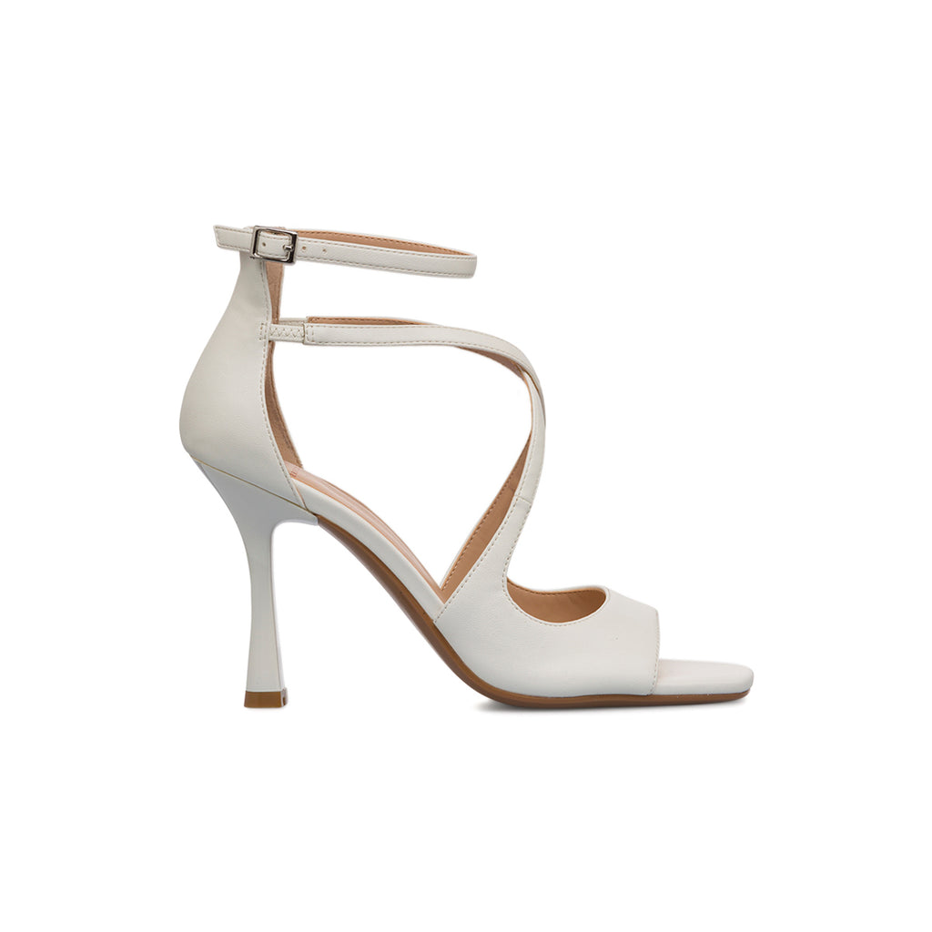 Sandali bianchi da Donna con tacco a stiletto 9,5 cm e cinturino alla caviglia Swish Jeans